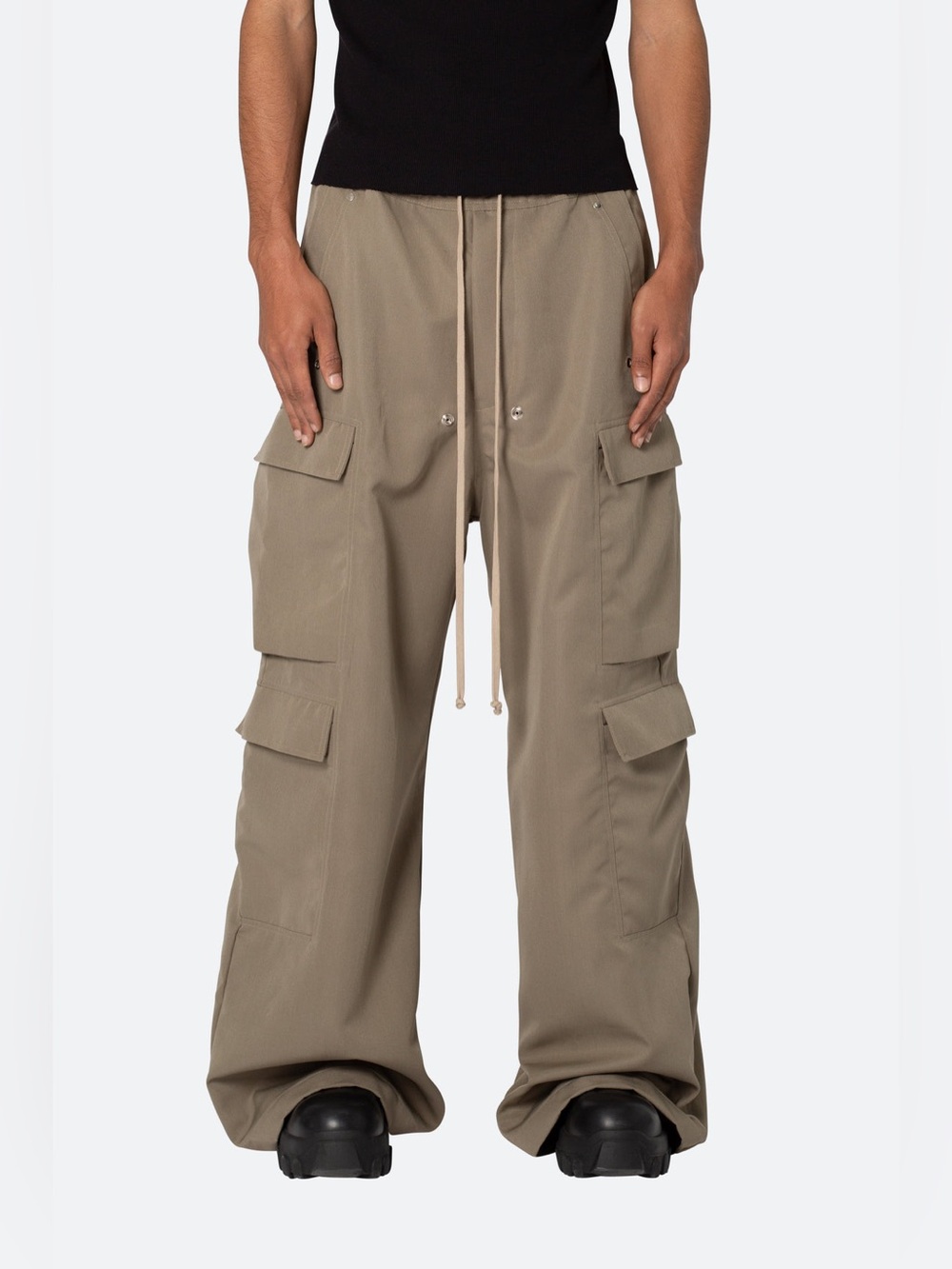 Mnml Rave Double Cargo Pants Mens Oversized Ultra Baggy Olive